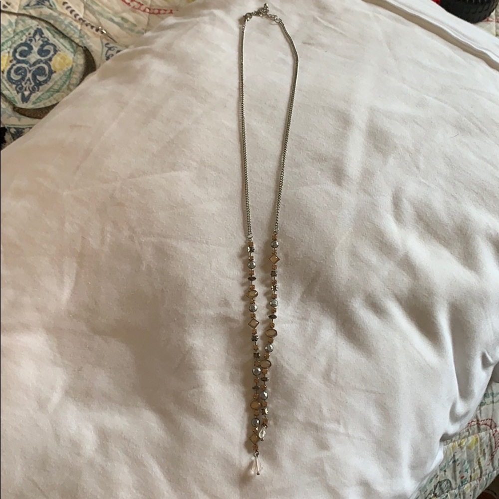 Long necklace with crystal beads